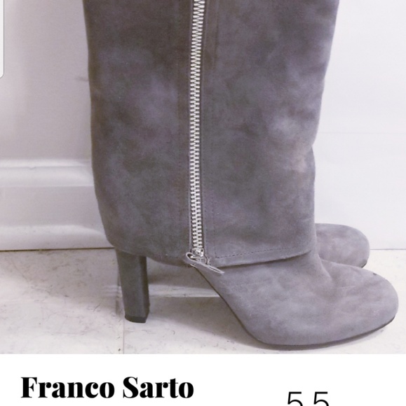 Franco Sarto A-Lady Gray Suede Boots - Picture 2 of 4